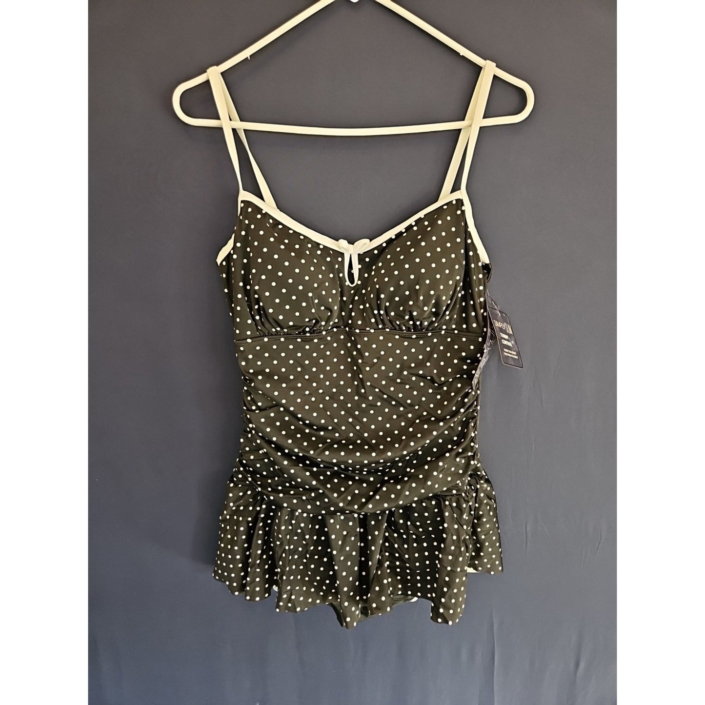 Large Polka Dot One Piece Bathing Suit Tummy Control