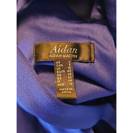 Aidan Mattox Women'S Blue Cutout-Back Halter Mini Sheath Dress Size 8