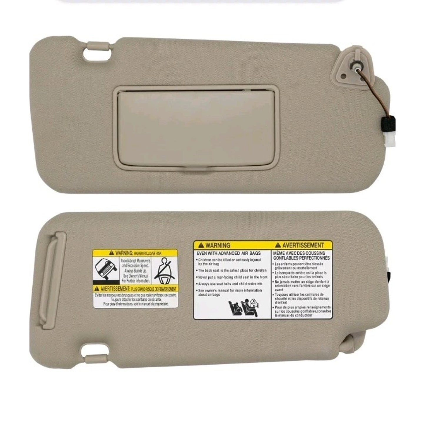 Beige Driver & Passenger Side Visor Compatible with Nissan Murano 2009-2014