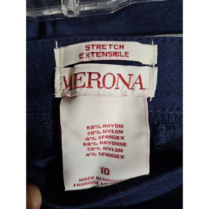 Merona Dress Pants Mid Rise Womens Size 10 Navy Blue