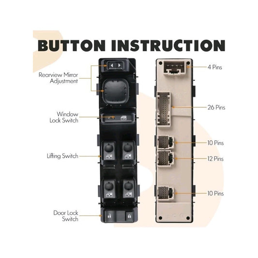 15883323 Driver Side Power Window Switch Assembly Chevrolet GMC Cadillac