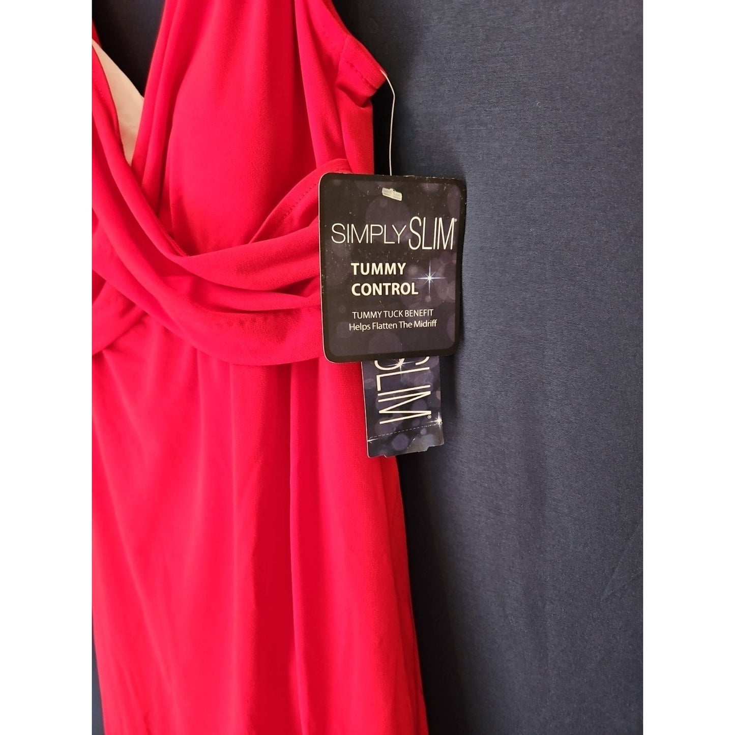 Womens Red One Piece Simply Slim Tummy Control SMALL NWT