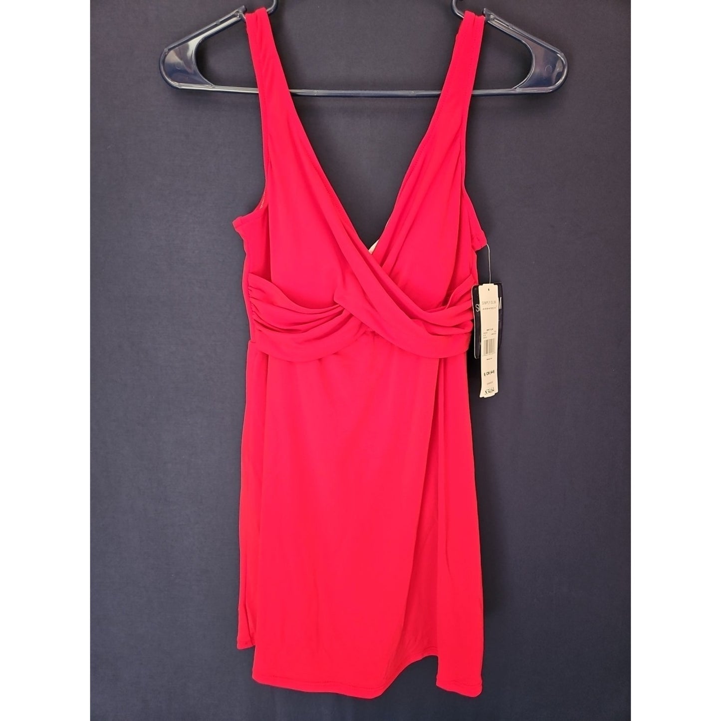 Womens Red One Piece Simply Slim Tummy Control SMALL NWT