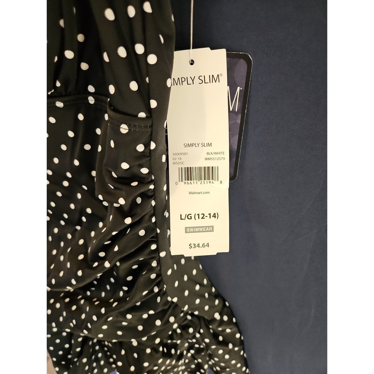 Large Polka Dot One Piece Bathing Suit Tummy Control