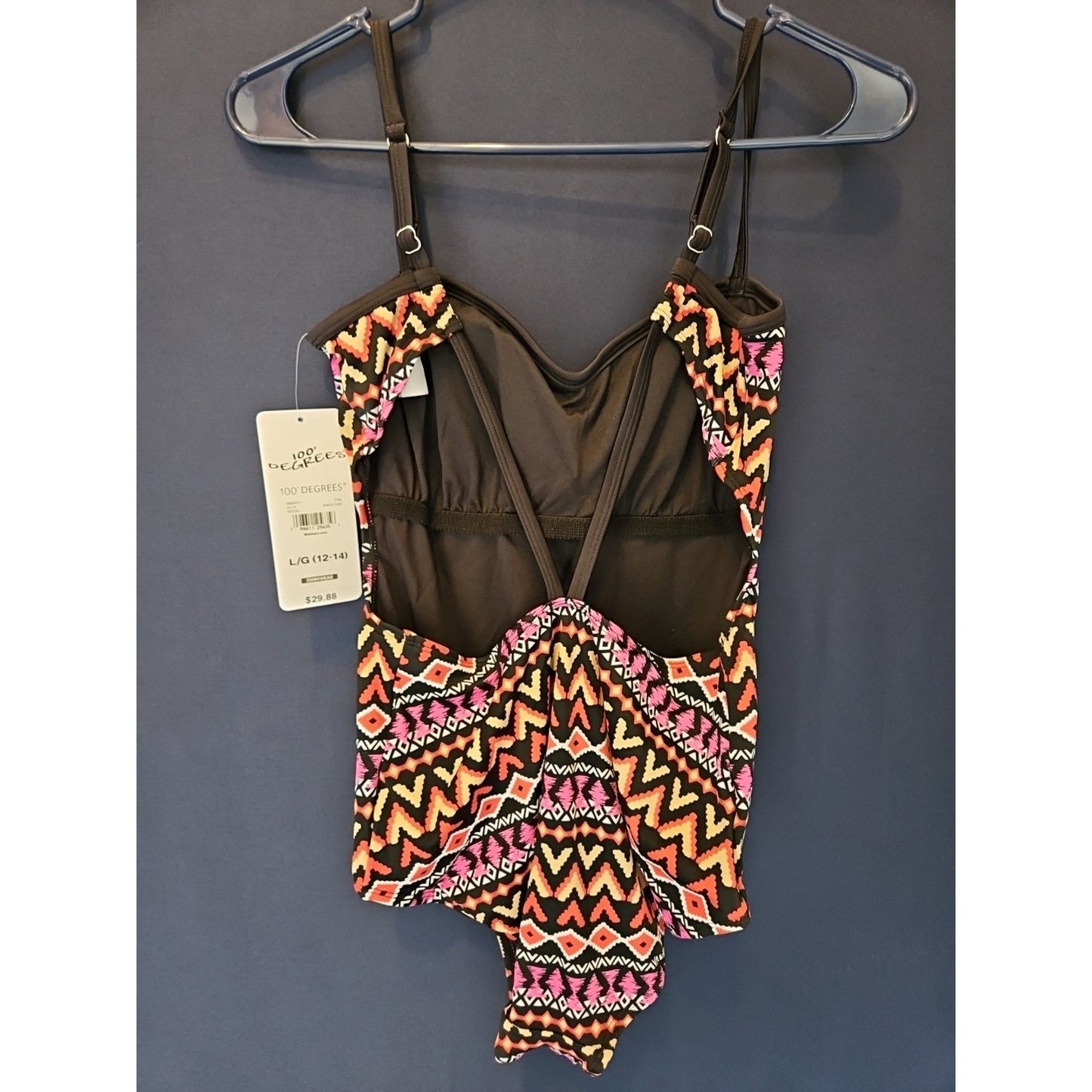 100 Degree One Piece  Bathing Suit Large Tribal Pattern